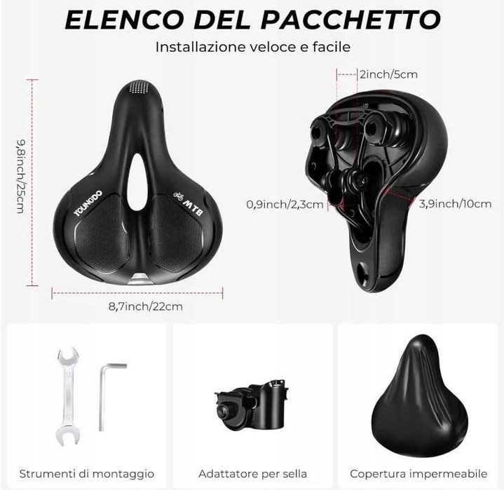 Ergonomiczne, żelowe siodełko rowerowe dla mężczyzn i kobiet YOUNGDO