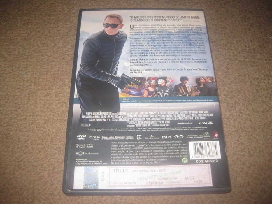 DVD "Spectre" com Daniel Craig/Raro!
