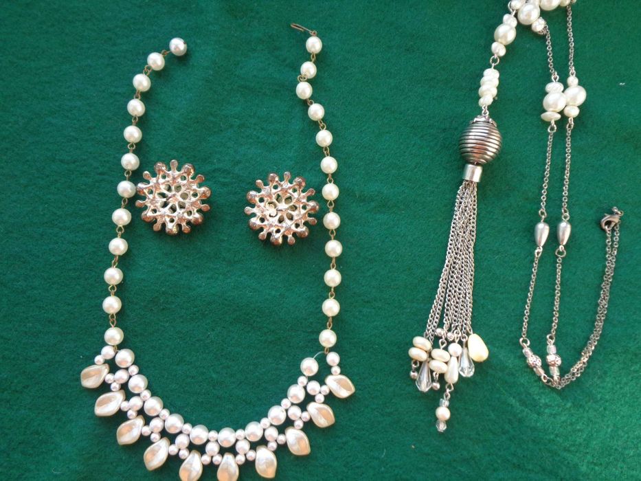 весільні білі штучн перли намисто