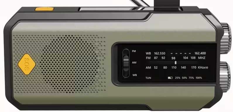 Radio alarmowe na korbke