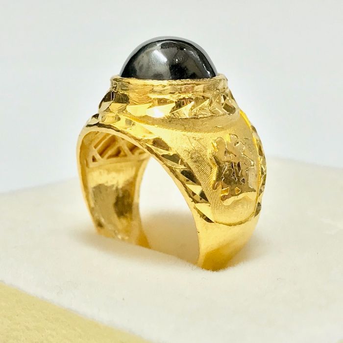 Złoty SYGNET 22K pierścień męski Chiński Tradycyjny r. 13