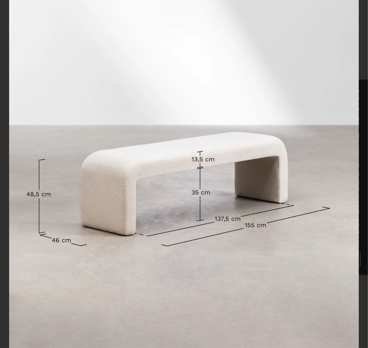 Banco 155 cm em borreguinho Carlise