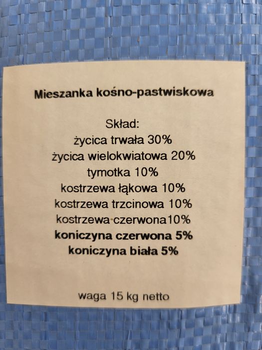 Mieszanka traw na gleby słabe koniczyna lucerna . Trawy kurier GRATIS