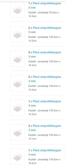 Plexi antyrefleksyjna 3mm odcinki nowa
