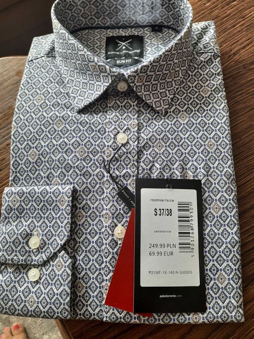 Koszula męska rozmiar S  (37 - 38) modny wzór. Oryginalna Paco