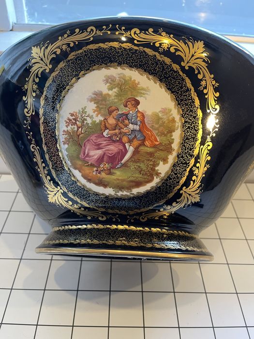 Masoni Limoges, placado a ouro 24quilates, pintado à mão