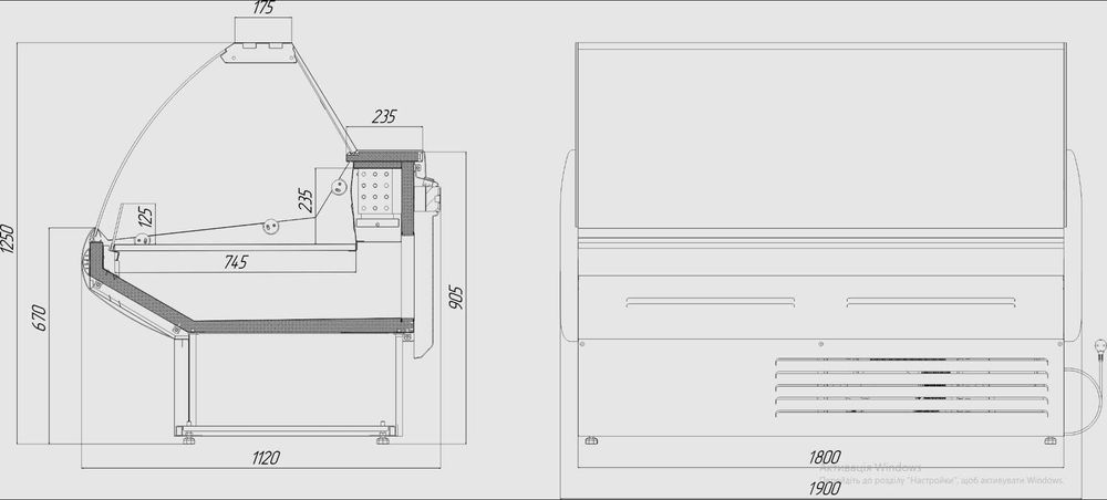 Холодильна вітрина Juka SGL 190