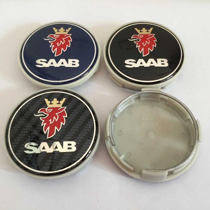 Centros/tampas de jante completos SAAB com 63 mm