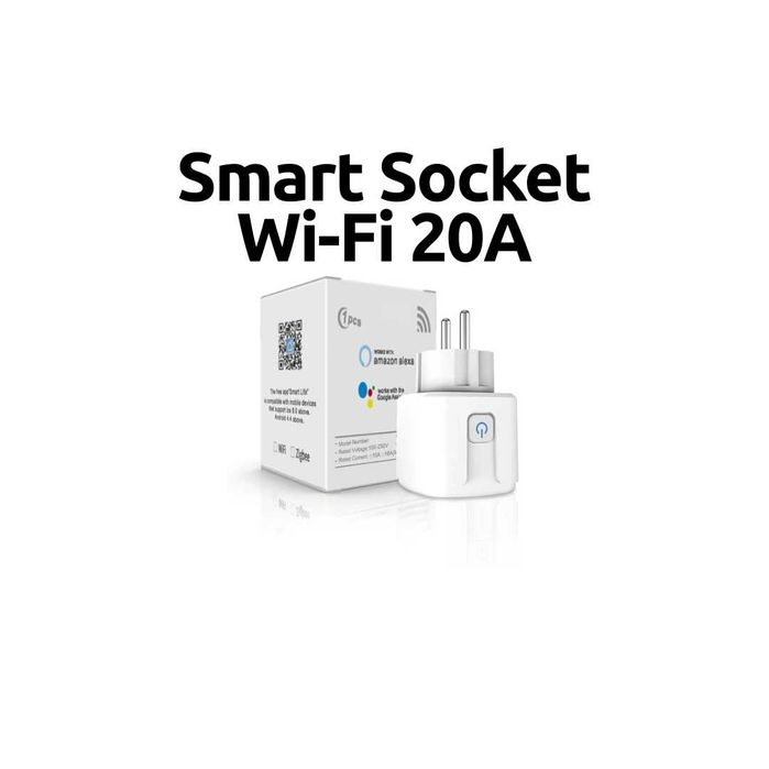 Смарт розетка Wi-Fi 20A Вайфай розетка розумна розетка