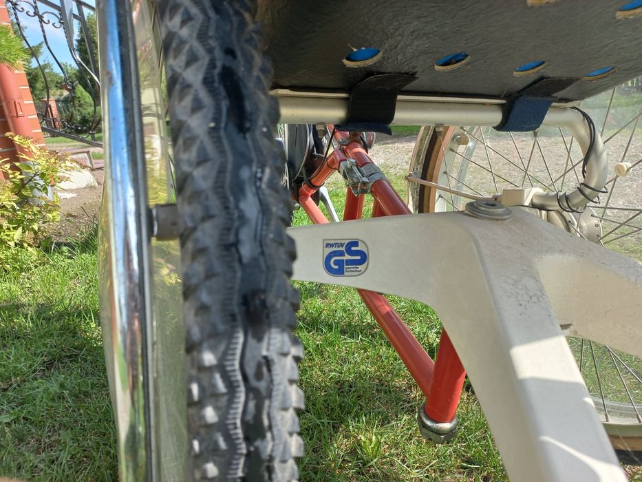 rower z wózkiem tandem riksza