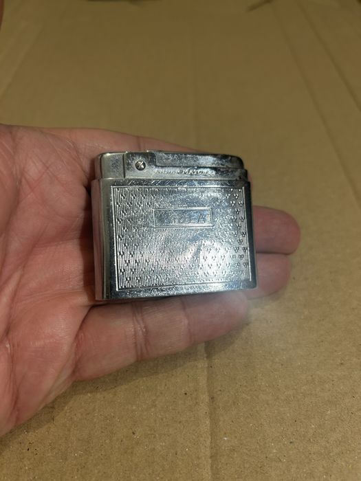 Cidla gaz isqueiro antigo metal cromado raro