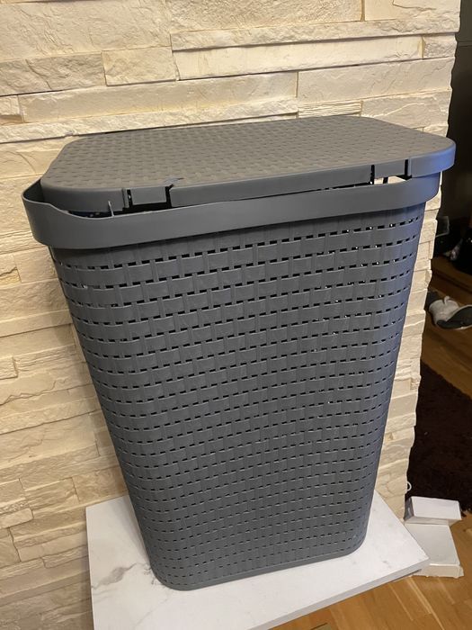 Kosz na bieliznę Rotho COUNTRY 55l antracyt