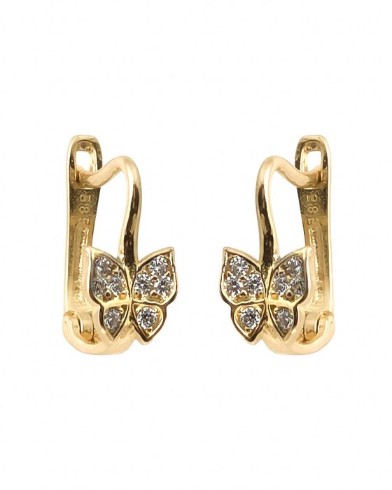 Złote kolczyki na angielskim zapięciu pr.585