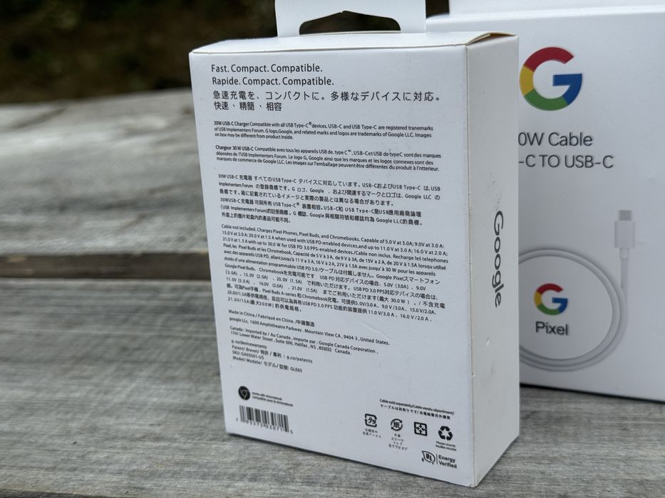 Google Pixel 30W швидка зарядка блок та кабель