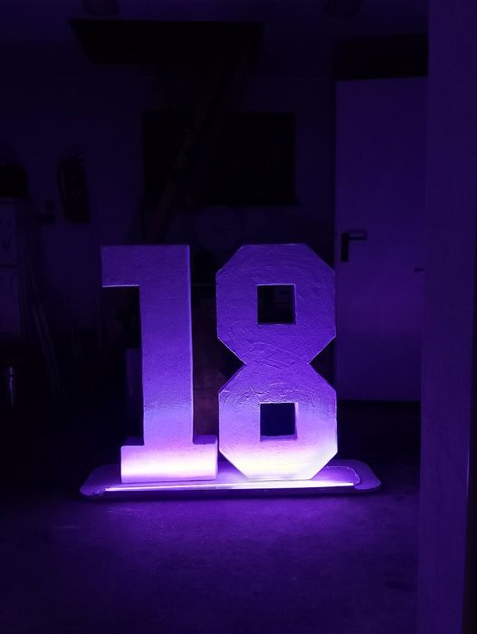 Cyfry 18 podświetlane LED kolorowe