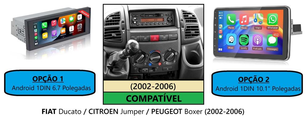 Rádio 1DIN FIAT Ducato • Peugeot Boxer • Citroen Jumper • Android