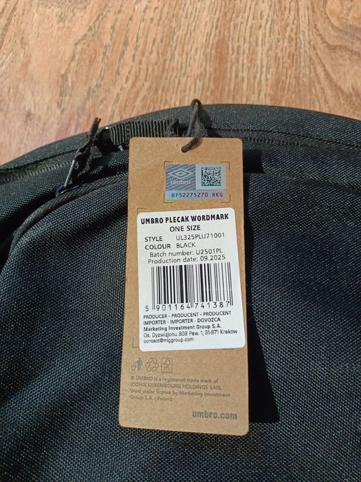 Plecak UMBRO czarny