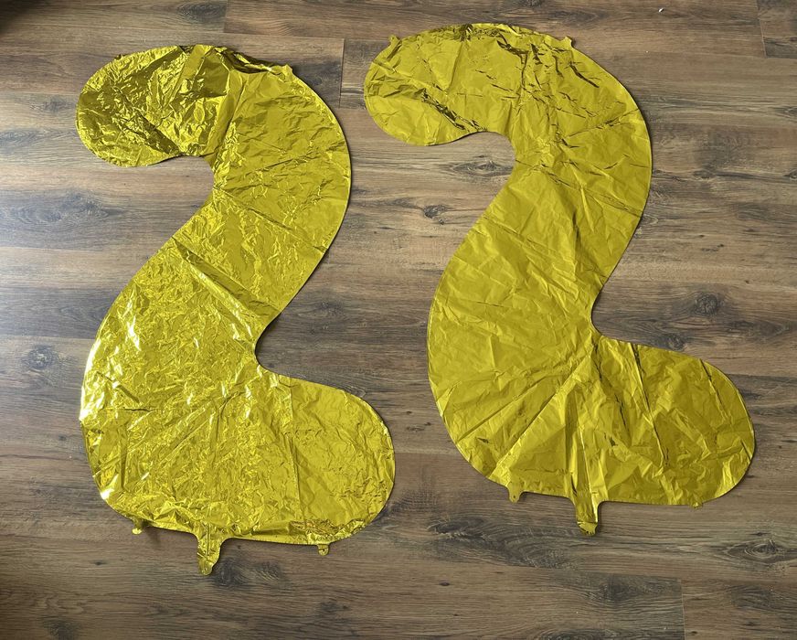Balony numer 22 dwadzieścia dwa, duże 100 cm, kolor złoty