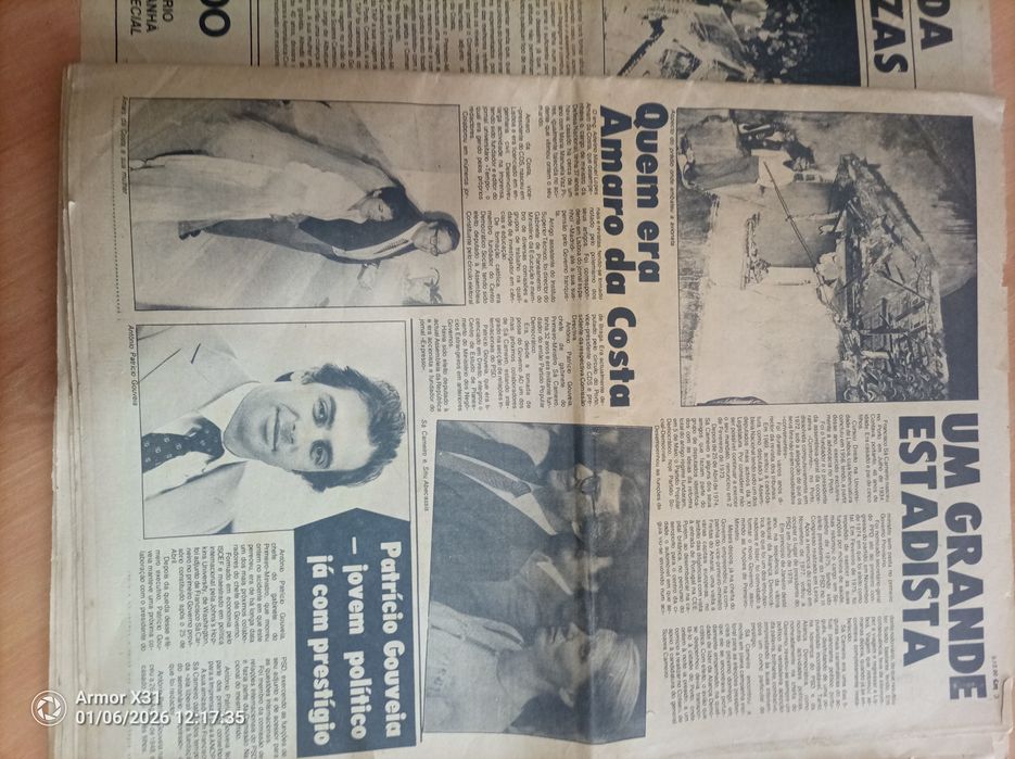Jornal  correio da manhã quando morreu Sá carneiro