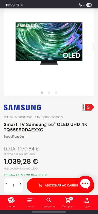 Tv OLED samsung s90d
