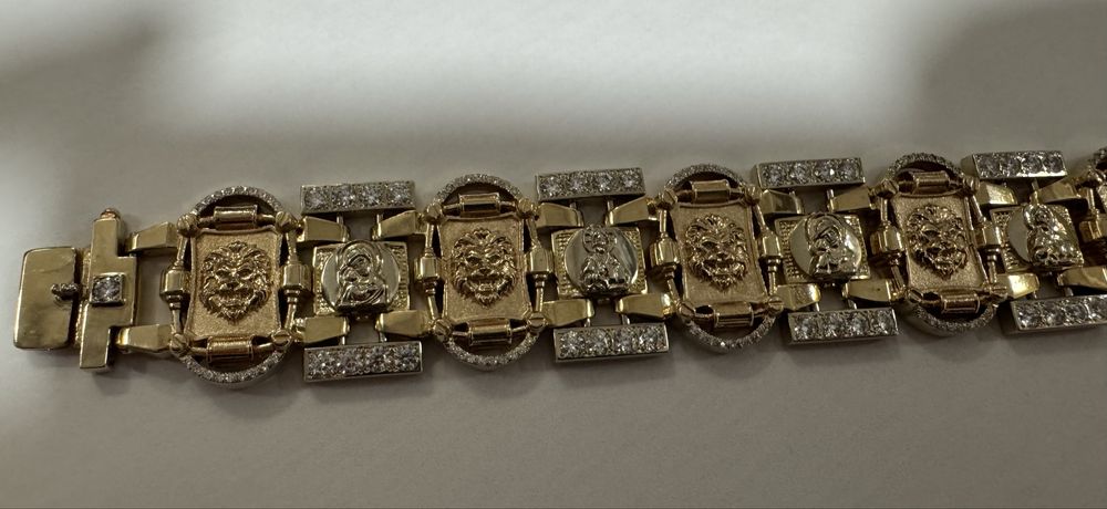 Золотой браслет с бриллиантами 147 грамма