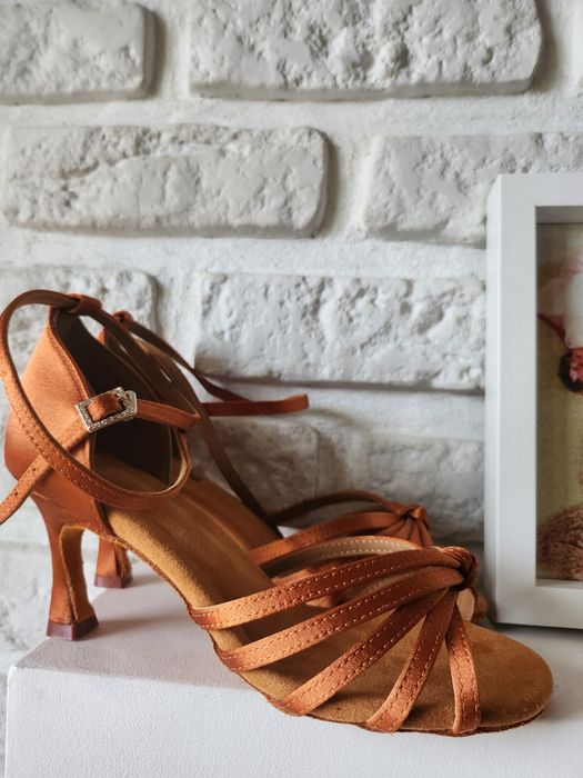 38 regulowane buty taneczne złote 7 cm bachata salsa taniec towarzy