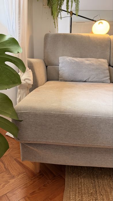 Sofá IKEA SLATORP 3 lugares c/ chaise longue (Cinza Claro)