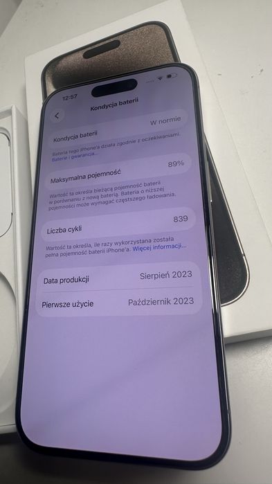 iPhone 15 PRO Natural Titanium 256GB super stan