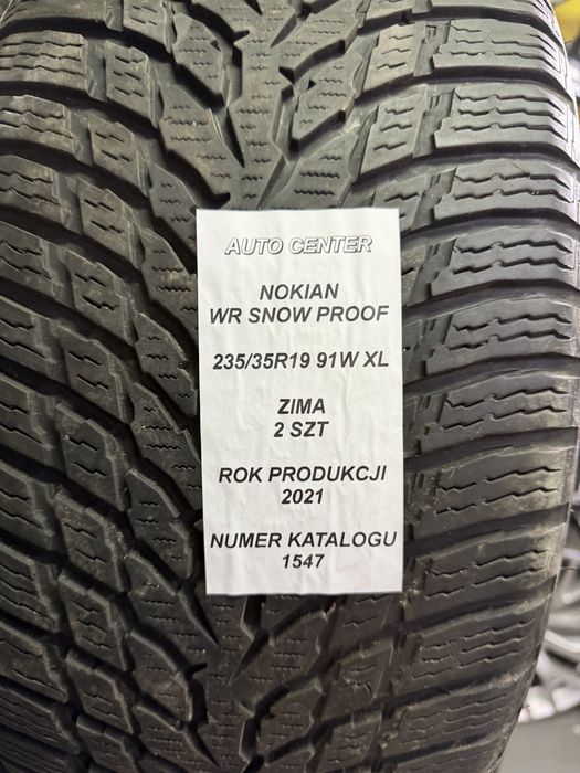 Opony zimowe 235/35R19 91W XL Nokian WR Snow Proof | 2021 | 2 sztuki