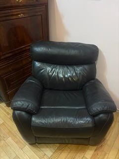 Fotel lub dwa rzkładany z funkcją spania, skórzany, czarny