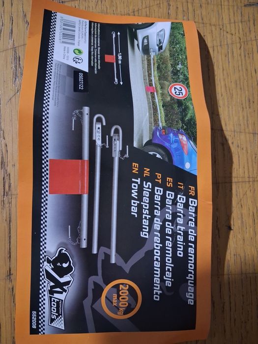 Barra reboque automóvel 2 T