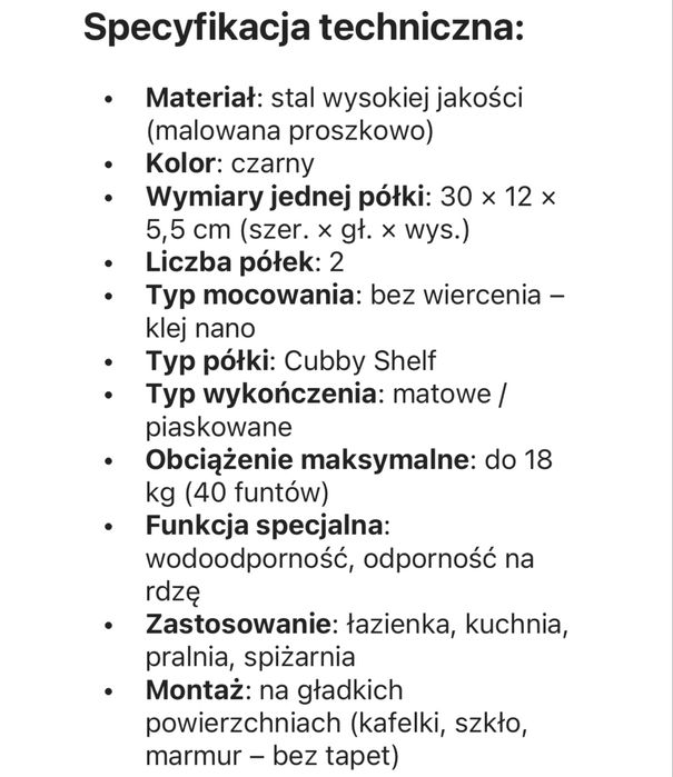 2x polka lazienkowa