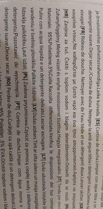 Zasłona prysznicowa  do kabiny