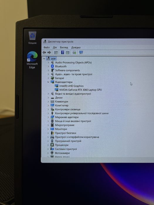 Acer nitro 5, nvidia RTX 3060, core i5 11400 tiger lake