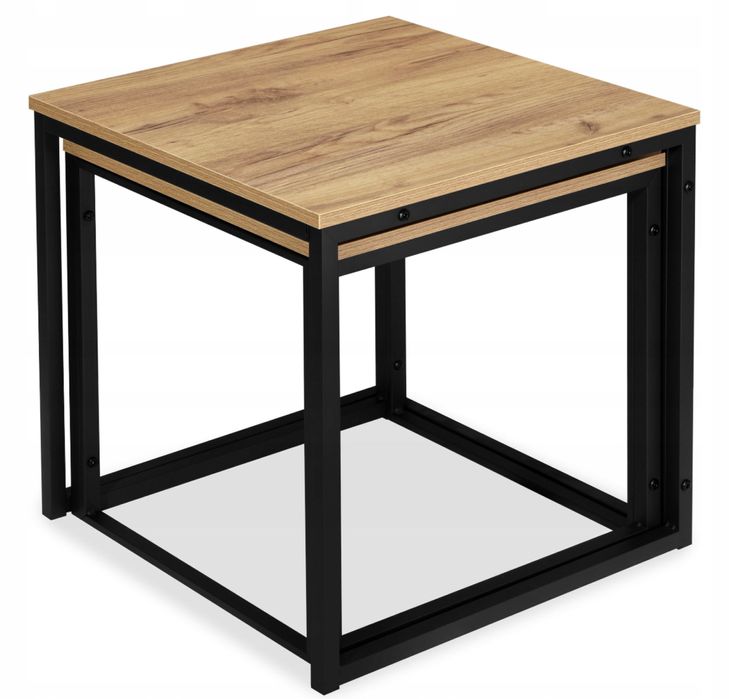 Ławka Stolik Stół Kawowy Zestaw Stolików 2w1 Loft Drewniane