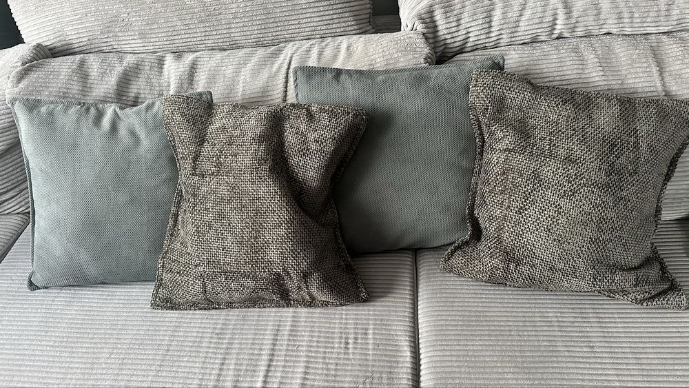 4x poszewka ozdobna na poduszke jaśka szara 45x45