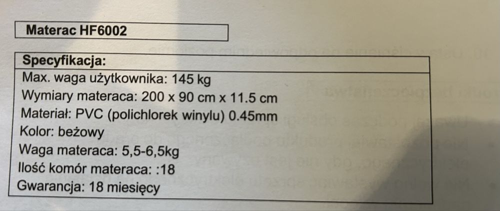 Materac pneumatyczny  przeciw odleżynowy