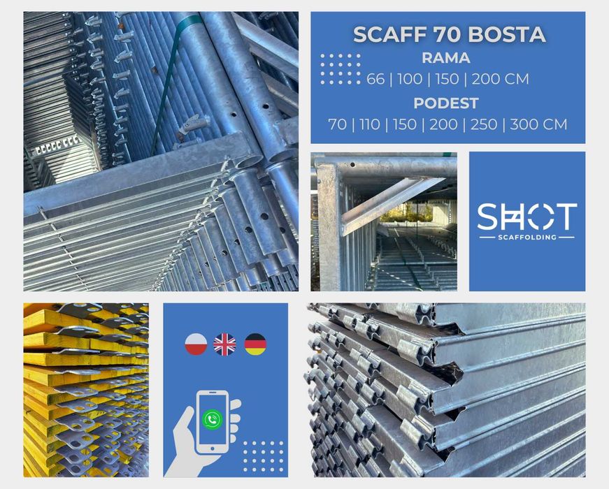 Budowlane rusztowanie elewacyjne BOSTA - 114 m2 niskie ceny