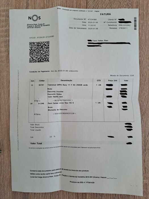 Oppo Reno 11 F 256 GB - Selado e na Garantia