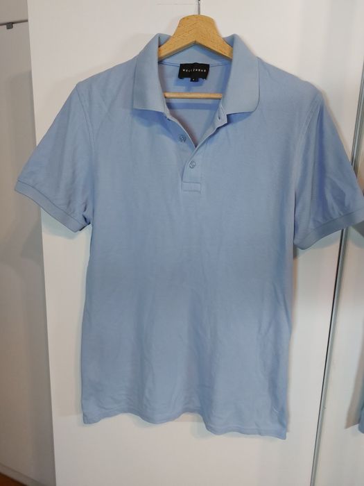 Niebieska koszulka Wólczanka S niebieski tshirt z krótkim rękawem kosz