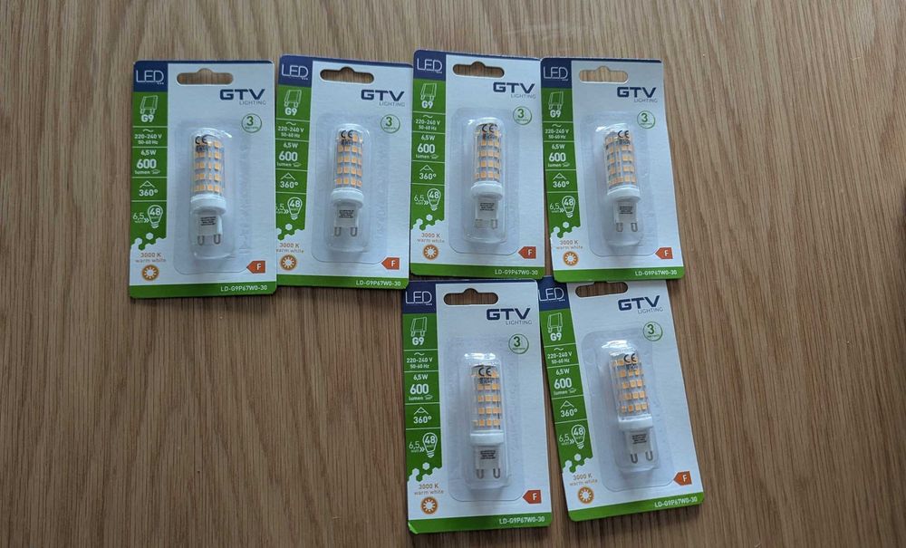 Żarówka GTV LED G9 6,5W 600lm 3000K Ciepła 360° - 6 sztuk