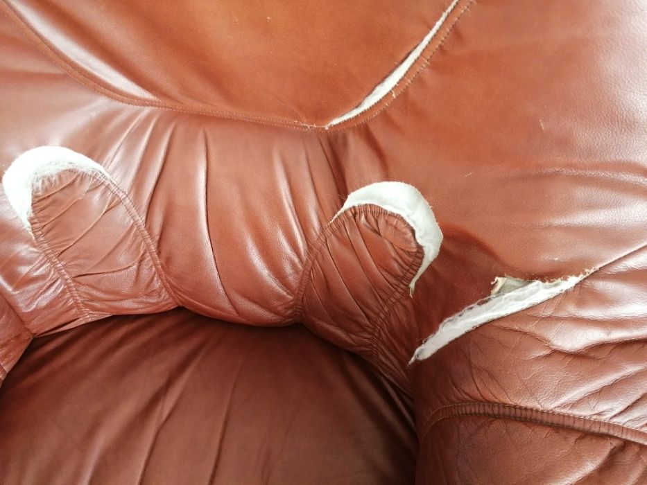 Skórzany zestaw wypoczynkowy sofa + 2 fotele