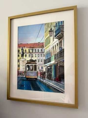 Domingo Alvarez - Pastel sobre papel - Praça da Figueira