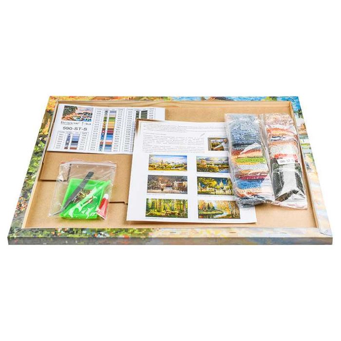 Мозаика на подрамнике. Щенок в корзинке (325-ST-S), Белоснежка 20x20