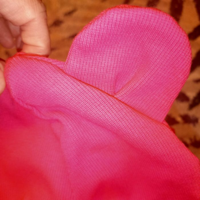 47 52 NOWY komplet czapka i komin miś podwójna bawełna Fuksja w prążek