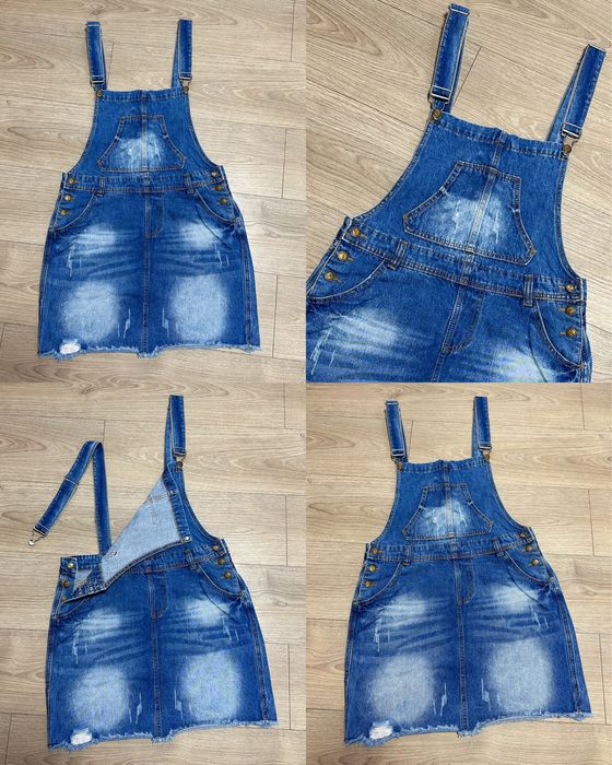 Женский набор (для беременных): джинсовый комбинезон-сарафан и блузка