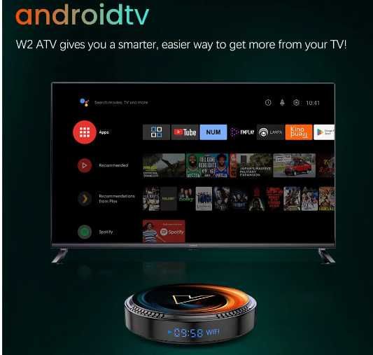 Box Android W2 ATV 4GB 32GB, NOVA SELADA64752186619265121