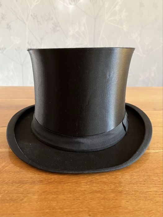 Czarny cylinder szapoklak kapelusz 58,5 cm