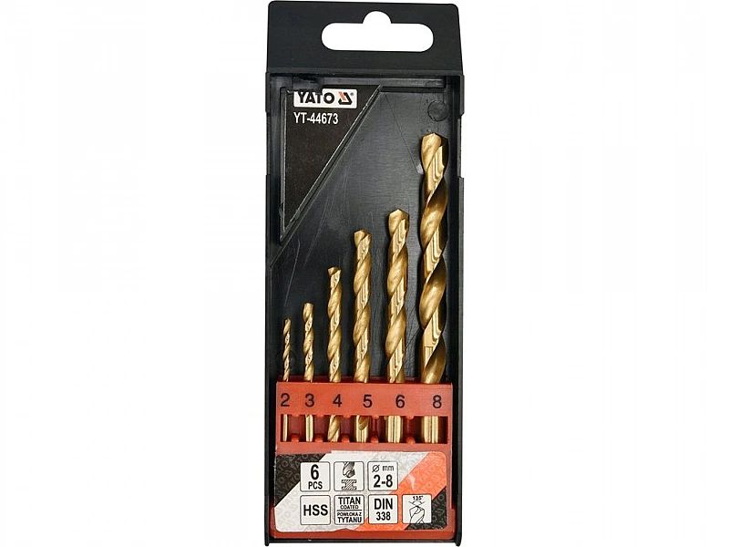 Zestaw Wierteł Do Metalu Z Powłoką Tytanową 2-8Mm 6Szt. Yt-44673 Yato