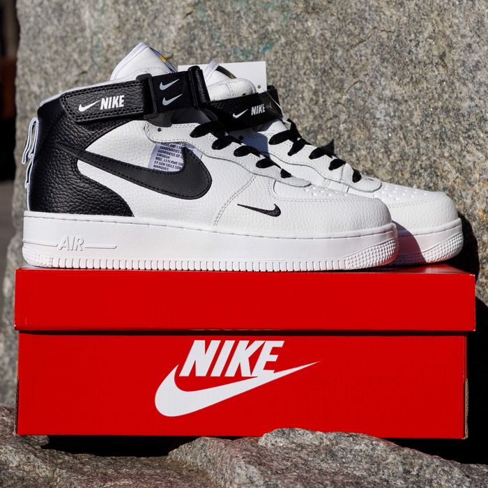 (1578) Зимові кросівки черевики Nike Air Force (41-46) шкіряні з хутром, найк найки